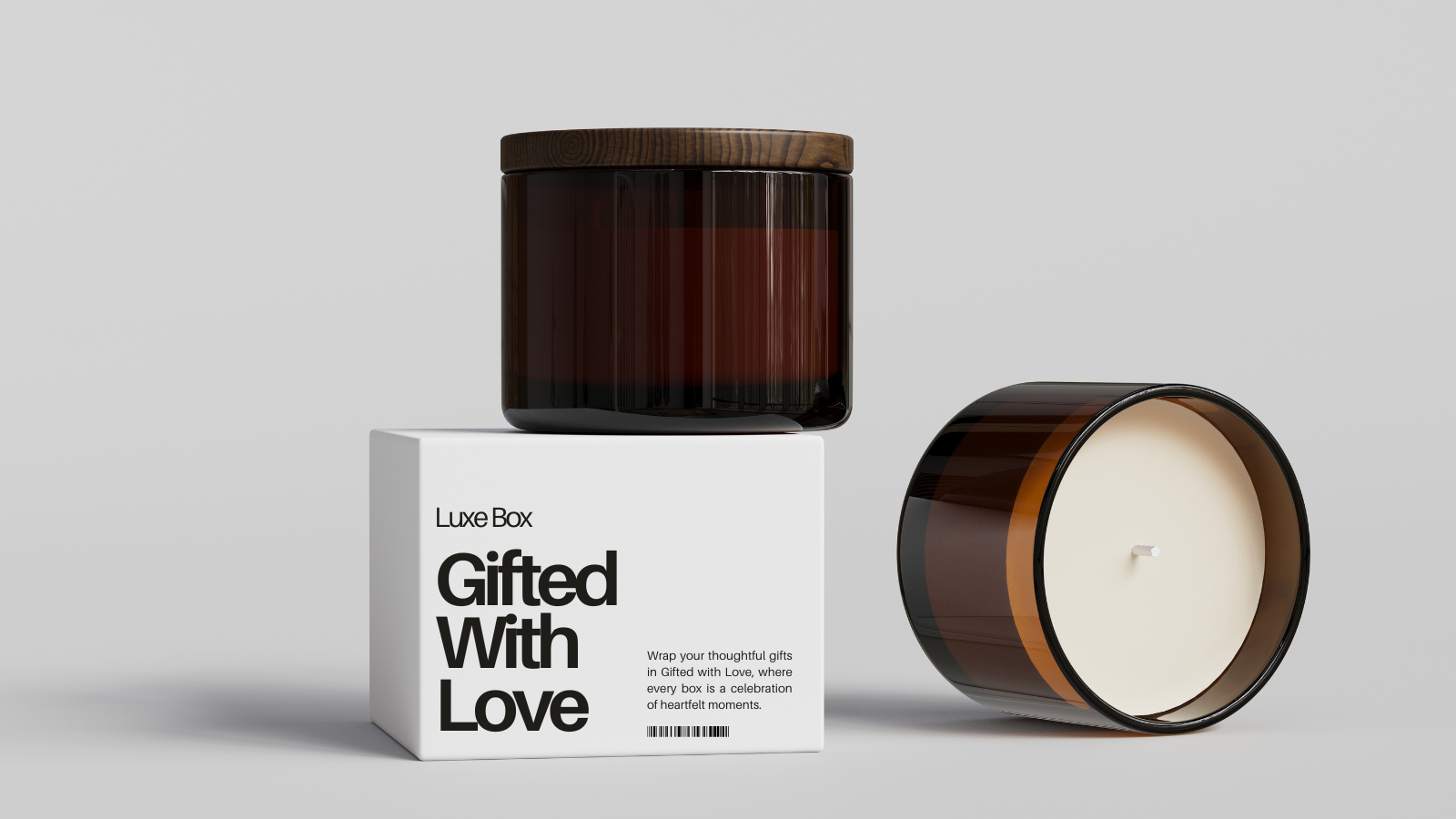 Custom candle packaging rigid box with soft touch lamination and debossed logo